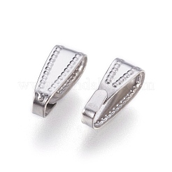 変色しにくい304ステンレススチールのスナップオンベイル  ステンレス鋼色  11x4x4mm  穴：10x3mm&nbsp;STAS-P212-05P