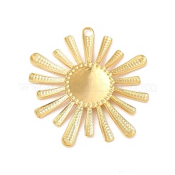 イオンプレーティング（IP）304ステンレスペンダント  花のチャーム  18KGP本金メッキ  46.5x44x4mm  穴：3mm&nbsp;STAS-L268-007G