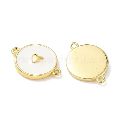 Brass White Enamel Links Connector Charms&nbsp;KK-L256-45A-G
