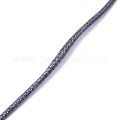 韓国のワックスポリエステルコード  フラット  ネックレス  ブレスレット作り  グレー  1mm  15 M /袋&nbsp;YC-WH0009-02B