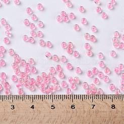 TOHOラウンドシードビーズ  日本製シードビーズ  （191c）ピンクの裏地付きクリスタル  8/0  3mm  穴：1mm  約222PCS /ボトル  10 G /ボトル&nbsp;SEED-JPTR08-0191C