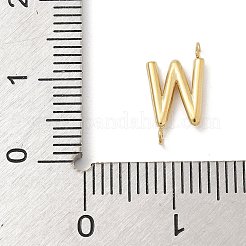 304ステンレススチールレターコネクタチャーム  14KGP本金メッキ  文字W  12x6.5x2mm  穴：1.2mm&nbsp;LS-STAS-M108-01G-23