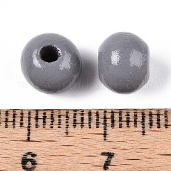 Spray Painted Round Natural Schima Wood Beads&nbsp;WOOD-A018-8mm-11