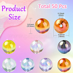 50Pcs Transparent Acrylic Beads&nbsp;OACR-CJ0002-14