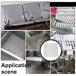 ステンレススチールの細かいメッシュストレーナー  長方形  ステンレス鋼色  300x300x1mm  穴：4.5mm&nbsp;DIY-WH0496-73A-P