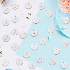 104Pcs 26 Styles Natural Freshwater Shell Pendants&nbsp;SSHEL-SC0001-52