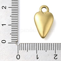 イオンプレーティング（IP）304ステンレスペンダント  ハートチャーム  18KGP本金メッキ  18.5x11x4mm  穴：3mm&nbsp;STAS-I310-06G