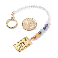 201 & 304 Stainless Steel Chakra Theme Rectangle & Eye Pendant Decorates&nbsp;PALLOY-JF01199-05