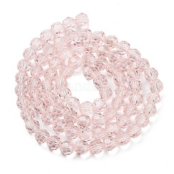 ガラスビーズ連売り  ファセット（32ファセット）  ラウンド  ミスティローズ  6mm  穴：1.2mm  約88~91個/連  19.49インチ〜20.08インチ（49.5~51cm）&nbsp;LS-EGLA-J042-6mm-19