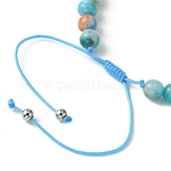 Natural Dyed White Jade Braided Bead Bracelets&nbsp;BJEW-JB09856-02