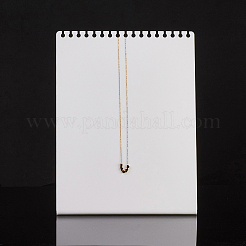 アクリル有機ガラスネックレスディスプレイ  L字型ネックレスディスプレイスタンド  長方形  ホワイト  20x7.5x25.5cm&nbsp;NDIS-F002