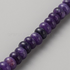 天然石アメジストビーズ連売り  ロンデル  8x5mm  穴：1mm  約75~77個/連  14.76~14.96''（37.5~38センチメートル）&nbsp;G-WH0026-26
