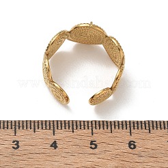 304ステンレススチール製カフオープンリングセッティング  渦巻く  カン付き  イオンプレーティング（ip）  長持ちメッキ  ゴールドカラー  11.5mm  穴：2.5x2mm  usサイズ8 1/2(18.5mm)&nbsp;SA-CBA37BC-08A-G