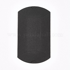 クラフト紙の結婚式の好きなギフトボックス  枕  ブラック  6.5x9x2.5cm&nbsp;X-CON-WH0037-A-10