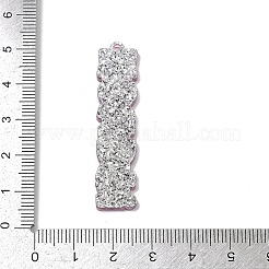 印刷されたアクリルパーツ  こんにちは  スパンコール入り  銀  47.5x11x2.5mm  穴：1.5mm&nbsp;FIND-D283-08C
