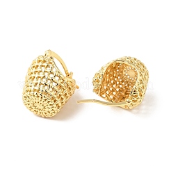 Brass Woven Basket Hoop Earrings&nbsp;EJEW-G312-03G