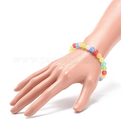 Imitation Jade Acrylic Round Beaded Stretch Bracelet for Women&nbsp;BJEW-JB08721-01