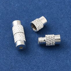 真鍮製ネジ式クラスプ  銀  12x4mm  穴：1mm&nbsp;LS-KK-G186-S