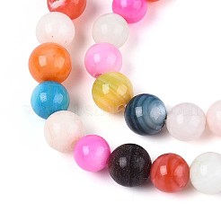 淡水シェルビーズ連売り  染め  ラウンド  ミックスカラー  6.5~7.5mm  穴：1mm  約50個/連  13.31インチ〜13.58インチ&nbsp;X-SHEL-T013-003