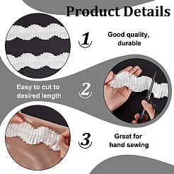 8 Yards Polyester Wavy Pleated Lace Ribbon&nbsp;OCOR-FG0002-88B