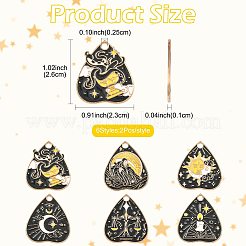 12Pcs 6 Styles Alloy Enamel Pendants&nbsp;ENAM-FS0004-08