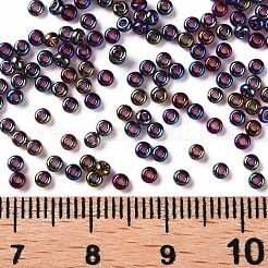 12/0 FGBグレードAラウンドガラスシードビーズ  透明色の虹  カラフル  12/0  2x1.5mm  穴：0.9mm  約30000個/袋&nbsp;SEED-Q010-F557