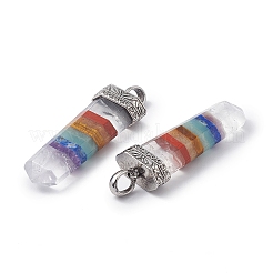 7 Chakra Mixed Gemstone Pointed Big Pendants&nbsp;G-P491-09AS