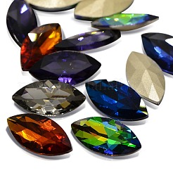 Faceted Horse Eye Glass Pointed Back Rhinestone Cabochons&nbsp;RGLA-A011-13x27mm-SM