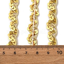 ポリエステル編組レースリボン  スパンコール  カーテン用  ホームテキスタイルの装飾  服飾材料  ゴールド  3/8インチ（11mm）  約80.00~90.00ヤード（73.15~82.3m）/ロール&nbsp;OCOR-Z007-04B