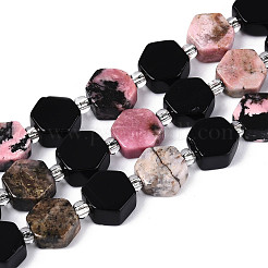 Natural Obsidian & Rhodonite Beads Strands&nbsp;G-N358-03A-04