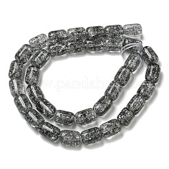 透明クラックルガラスビーズ連売り  コラム  ブラック  11x8mm  穴：1.2mm  約36個/連  15.35''（39センチメートル）&nbsp;X-GLAA-NH0001-04D
