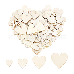 4 Styles Unfinished Wooden Heart Decoration Sheet&nbsp;WOOD-PH0003-27