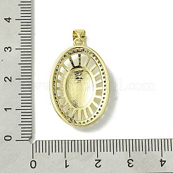Golden Brass Micro Pave Clear Cubic Zirconia Pendants&nbsp;KK-H472-34G-01