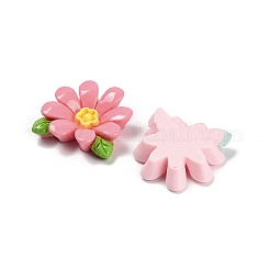 オペーク樹脂カボション  花  ミックスカラー  26x26.5x8mm&nbsp;X-RESI-Z044-01B