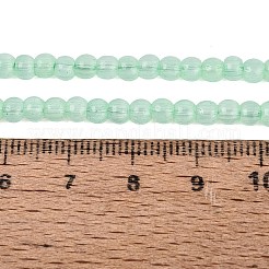 ガラス製の模造キャッツアイビーズの連  ラウンド  アクアマリン  4~4.5mm  穴：1~1.2mm  約110~112個/連  14.96~15.16インチ（38~38.5cm）&nbsp;GLAA-N075-01A-02
