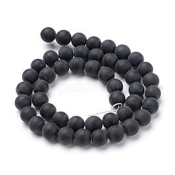 Natural Black Agate Stone Beads Strands&nbsp;G-T055-4mm-07