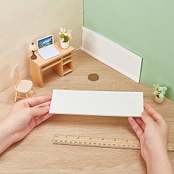 プラスチック長方形壁ステッカーモデル  ドールハウス用家具  ホワイト  200x70x4mm&nbsp;AJEW-WH0596-555B