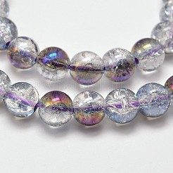 Electroplate Synthetic Crackle Quartz Bead Strands&nbsp;EGLA-J067-8mm-HR05