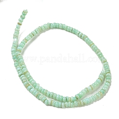 染め天然淡水シェルビーズ連売り  ロンデル  アクアマリン  1~4.5x4~4.5x2~4.5mm  穴：0.5mm  約159個/連  15.12''（38.4センチメートル）&nbsp;X1-BSHE-G039-07E