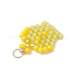 Glass Seed Beaded Crown Pendants&nbsp;PALLOY-MZ00980-03