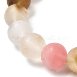 {10}代の女の子の女性のためのカラフルなタイガースキンガラスラウンドビーズストレッチブレスレット  ビーズ：8.5mm  内径：2-1/8インチ（5.3cm）&nbsp;BJEW-JB06939-02
