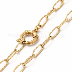 Ion Plating(IP) 304 Stainless Steel Cable Chain Necklace for Women&nbsp;NJEW-E081-07G