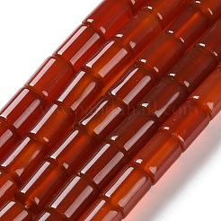 天然瑪瑙（染色・加熱）ビーズ連売り  多面カット  コラム  ファイヤーブリック  8~8.5x11~12mm  穴：0.7mm  約34個/連  15.16''（38.5センチメートル）&nbsp;G-M446-C01-01