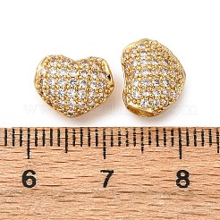 Brass Micro Pave Cubic Zirconia Beads&nbsp;KK-F895-05G