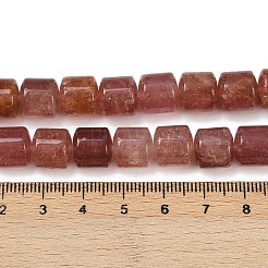 天然石ストロベリークォーツビーズ連売り  コラム  9.5~10x10~10.5mm  穴：0.8~1mm  約40個/連  15.31~15.35''（38.9~39センチメートル）&nbsp;G-G275-D14-10x10mm