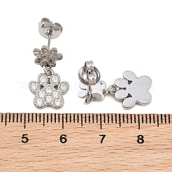 316L Surgical Stainless Steel Micro Pave Cubic Zirconia Dangle Stud Earrings for Women&nbsp;SA-CBA2DC8-02P