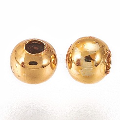 真鍮ビーズ  長持ちメッキ  ラウンド  ゴールドカラー  8x7.5mm  穴：1.6mm&nbsp;LS-KK-E759-8mm-08G