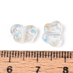 スプレー塗装透明アクリルビーズ  蝶  透明  7x10x3mm  穴：1.5mm  約3570個/500g&nbsp;OACR-N149-01J