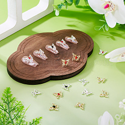 30Pcs 10 Colors Alloy Glass Cabochons&nbsp;MRMJ-TA0001-48