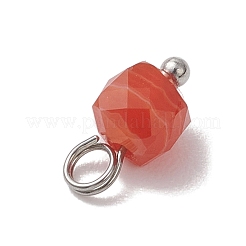 6Pcs 6 Colors Natural Quartz & Grey Agate & Banded Agate & Green Onyx Agate Faceted Cube Charms&nbsp;PALLOY-JF04798-01
